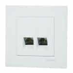 پریز تلفن 2سوکت توکار دلند الکتریک مدل آسا